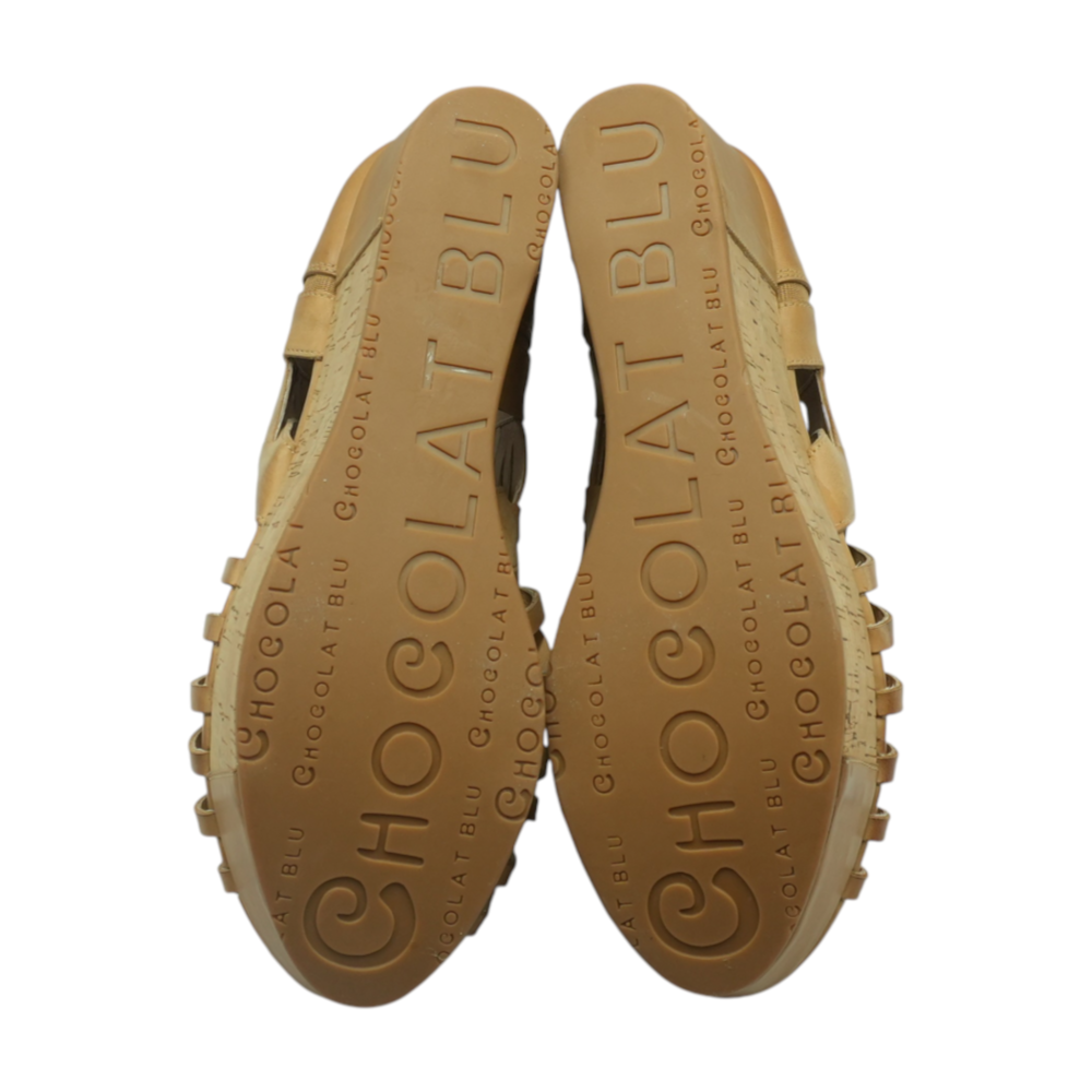 Tan Wedged Sandals