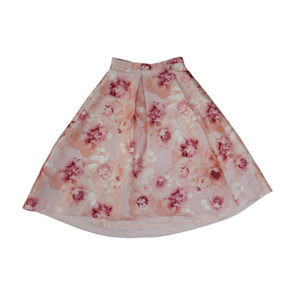 Pink Floral Midi Skirt