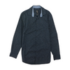 Navy Print Long Sleeve Button Down