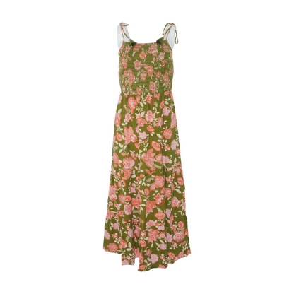 Green Floral Midi Dress