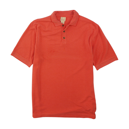 Orange Check Short Sleeve Polo