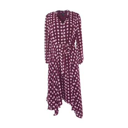 Burgundy Polka Dot Maxi Dress