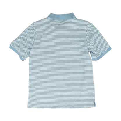 Blue Striped Short Sleeve Polo
