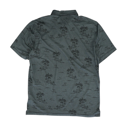 Gray Print Short Sleeve Polo