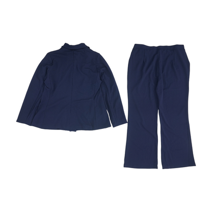Navy Plus Solid Pant Suit