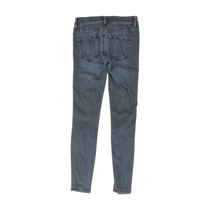 Blue Solid Skinny Leg Jeans