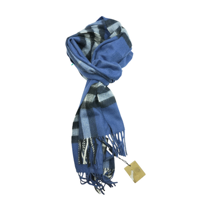 Thistle Blue Giant Icon Check Cashmere Scarf