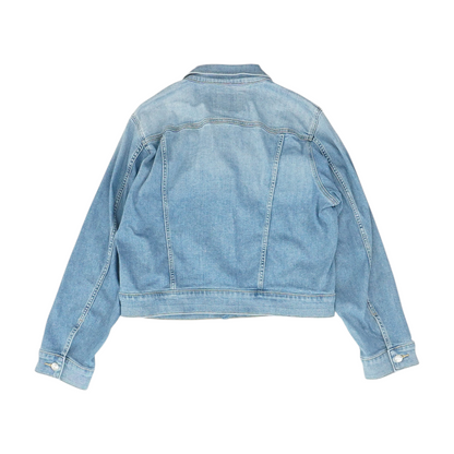 Blue Solid Denim Jacket