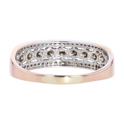 7/8 ctw Two-Tone Gold Diamond Band Ring