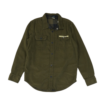 Green Flannel Button Down