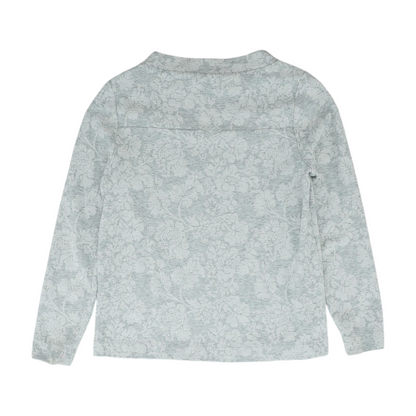 Gray Floral Pullover Sweater