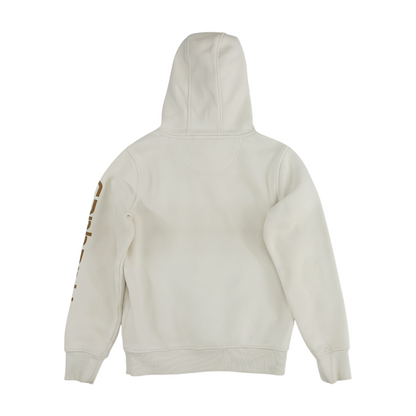 Beige Solid Hoodie Pullover