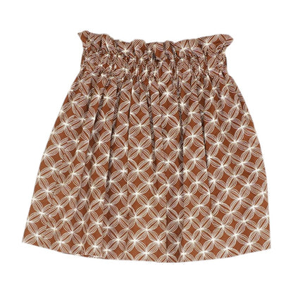 Brown Graphic Midi Skirt