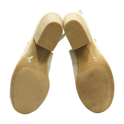 Beige Block Heel Sandals