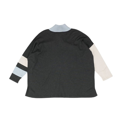 Charcoal Solid Mockneck Sweater