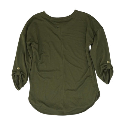 Olive Solid Long Sleeve Blouse