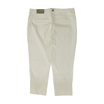 White Solid Chino Capris