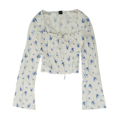White Floral Blouse