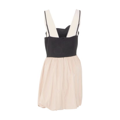 Beige Color Block Mini Dress