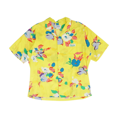 Vintage Yellow Tropical Short Sleeve Button Down