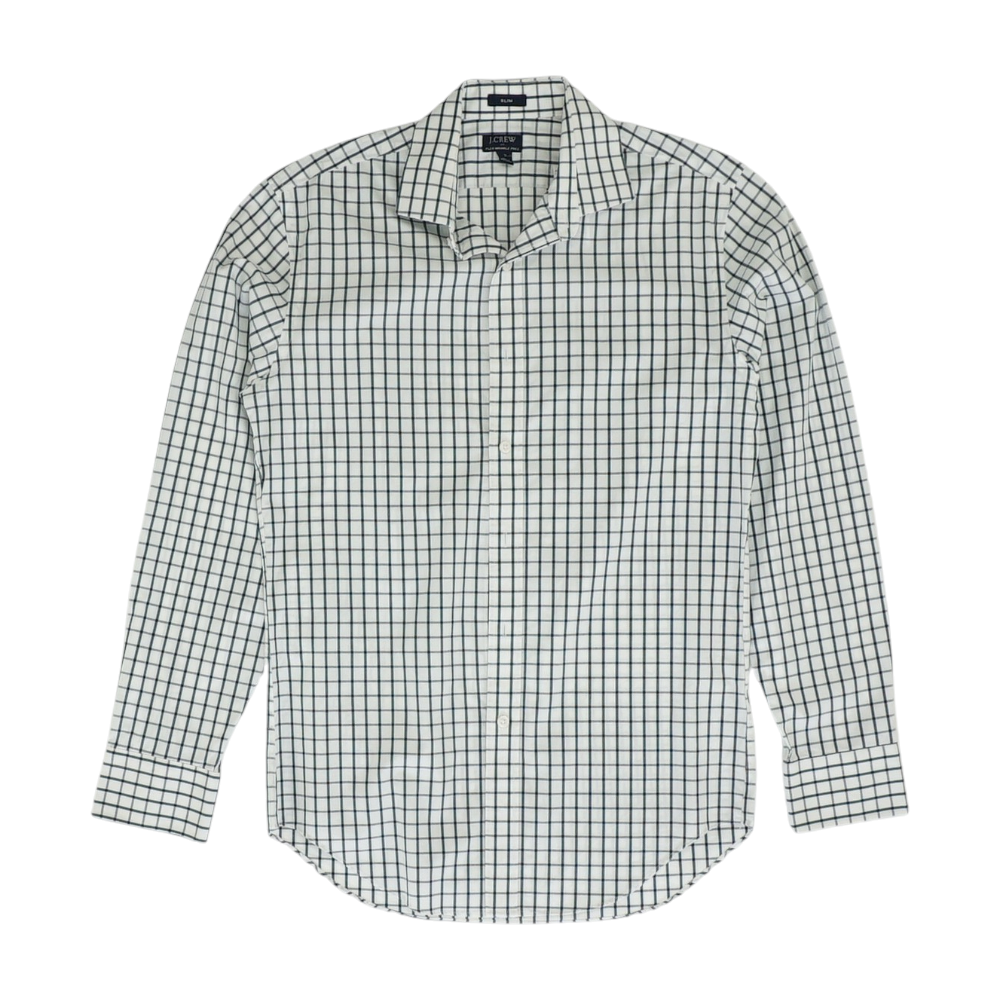 White Check Long Sleeve Button Down