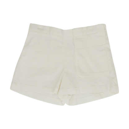 White Solid Chino Shorts