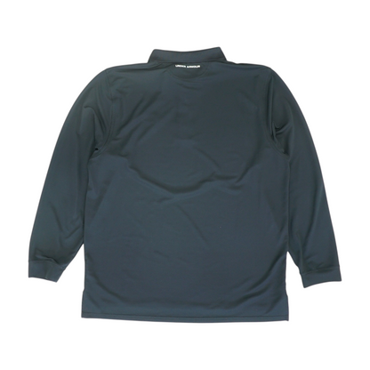 Black Solid Long Sleeve Polo