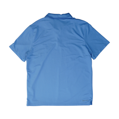 Blue Solid Short Sleeve Polo