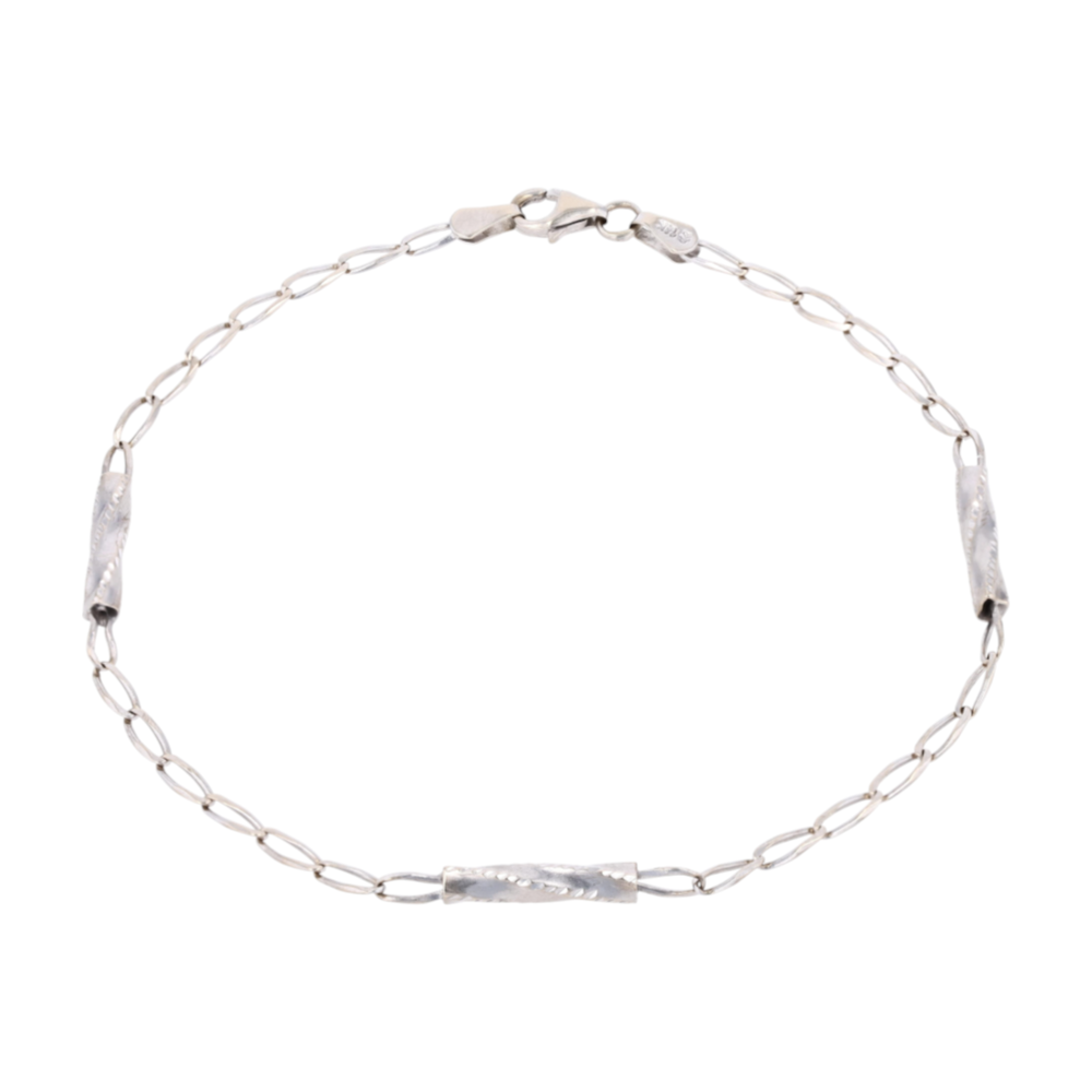 14K White Gold Chain Bracelet