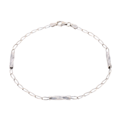 14K White Gold Chain Bracelet