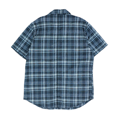Gray Plaid Short Sleeve Button Down