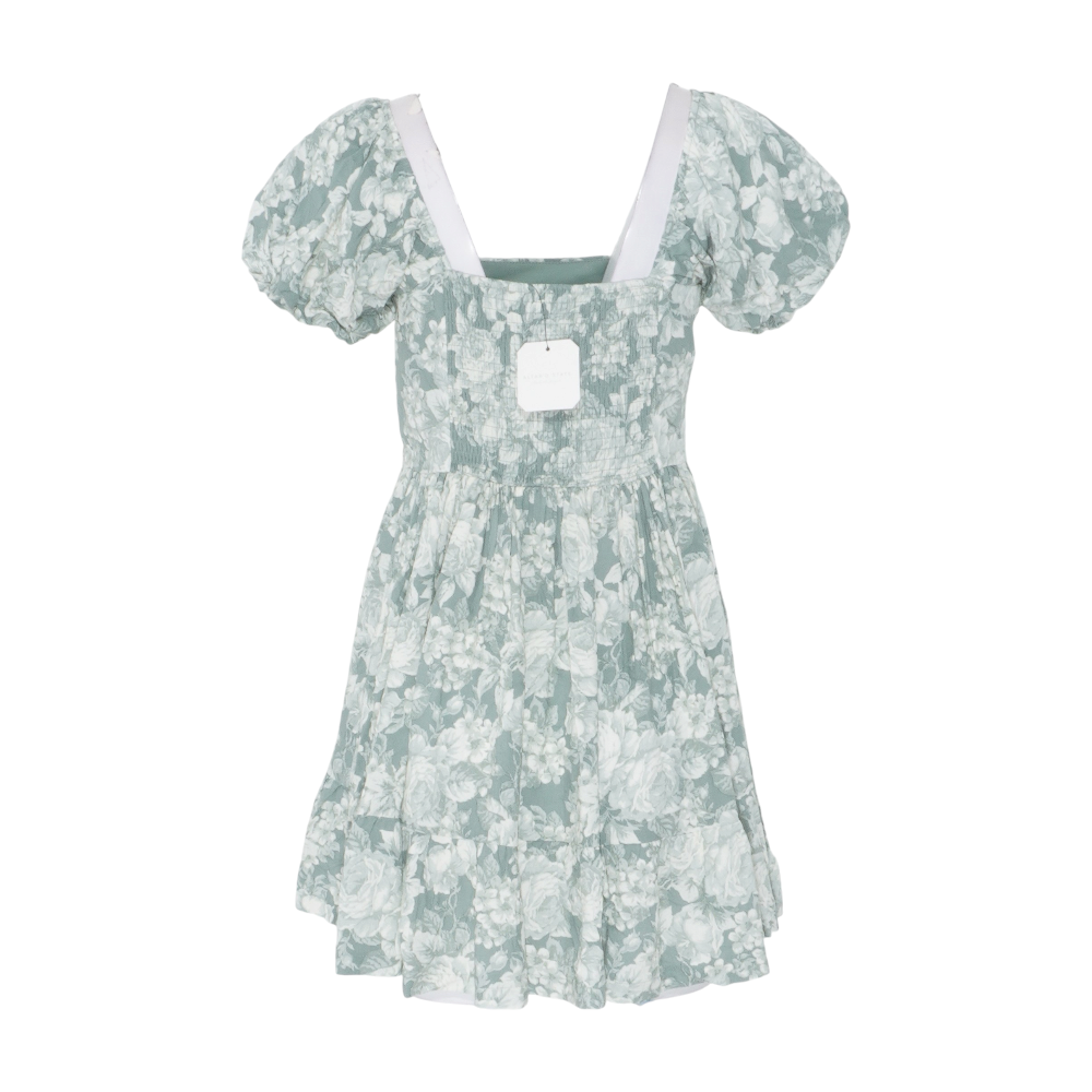 Green Floral Mini Dress