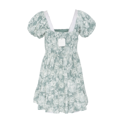 Green Floral Mini Dress