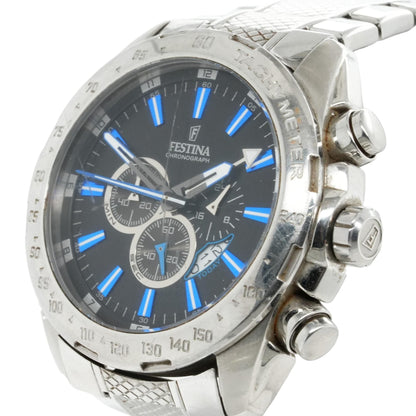 Silver Chronograph Stainless Steel Watch