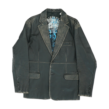 Black Solid Leather Jacket