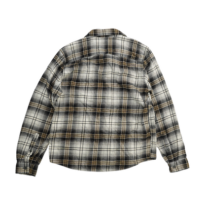 Gray Plaid Flannel Button Down