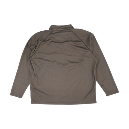 Brown Solid 1/4 Zip Pullover