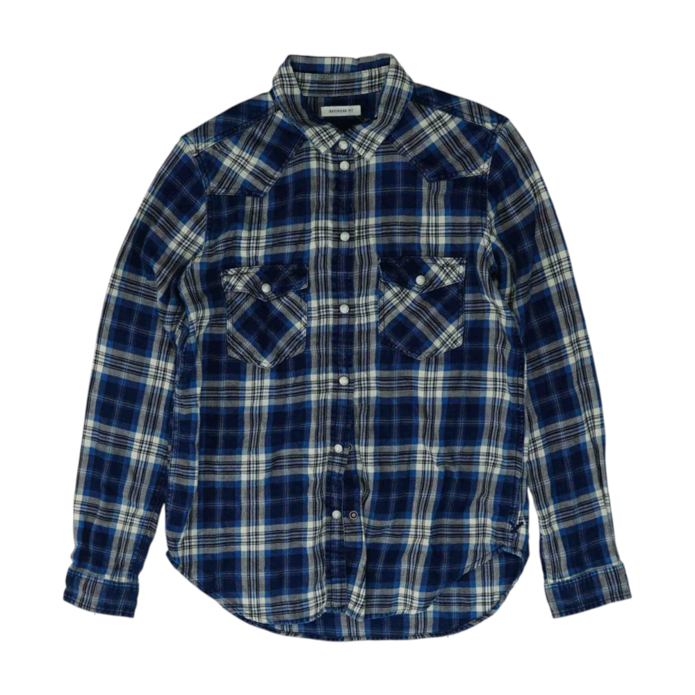 Blue Plaid Flannel Button Down