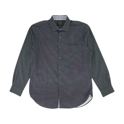 Navy Polka Dot Long Sleeve Button Down