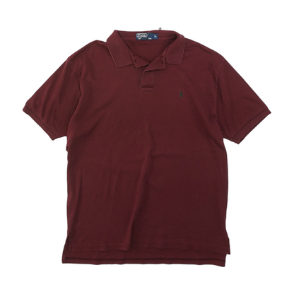 Maroon Solid Short Sleeve Polo
