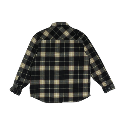 Black Plaid Flannel Button Down