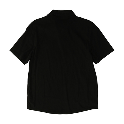 Black Solid Short Sleeve Polo