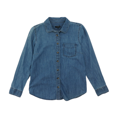 Blue Petite Button Down