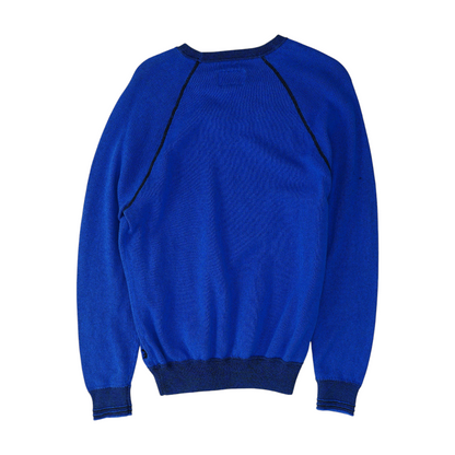 Blue Solid Pullover Sweater