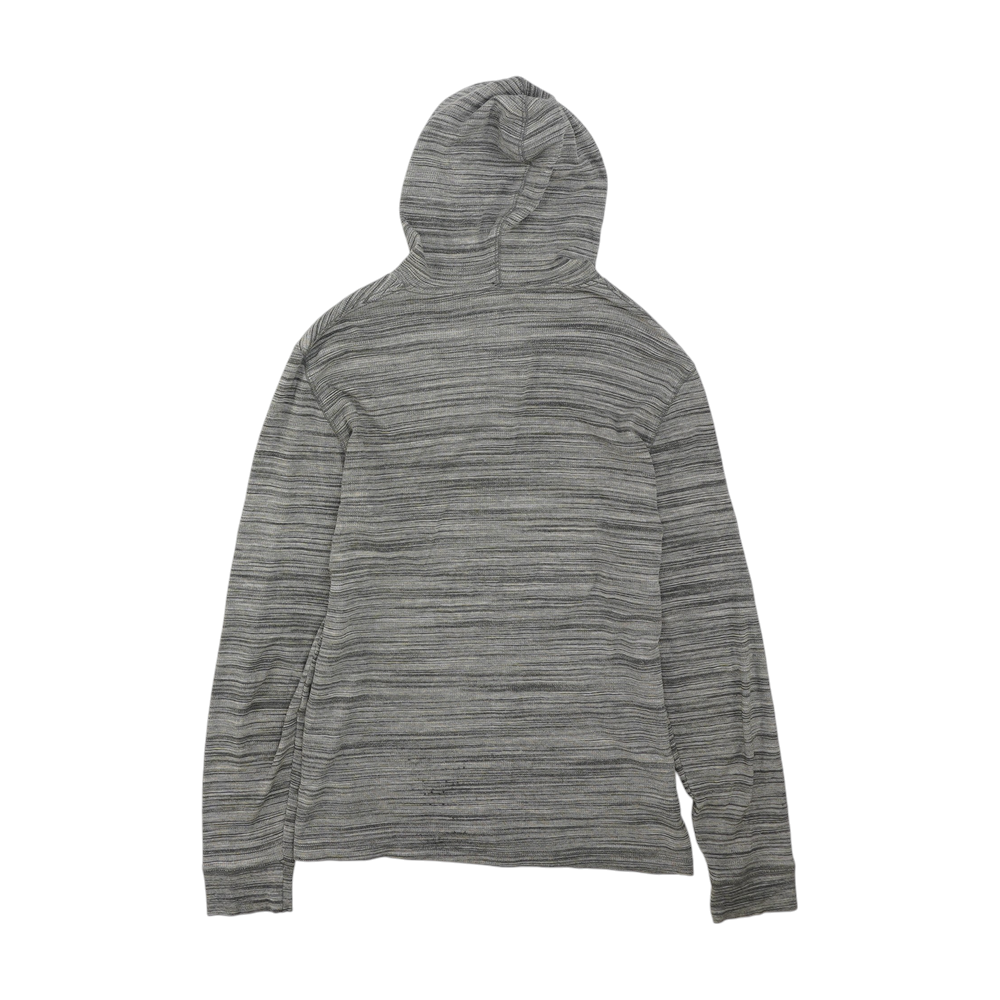 Gray Striped Hoodie Pullover