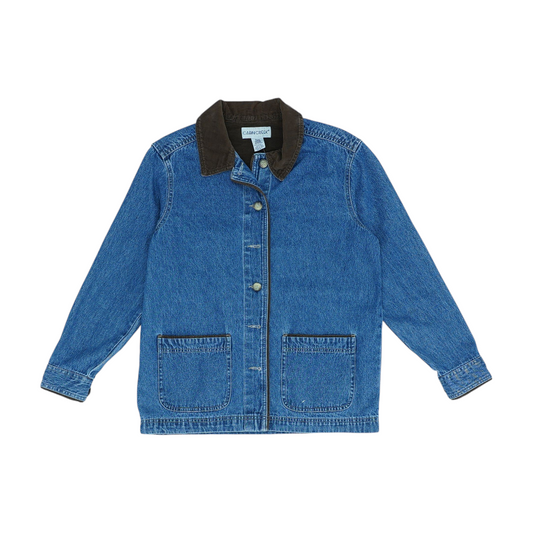 Vintage Blue Petite Solid Denim Jacket