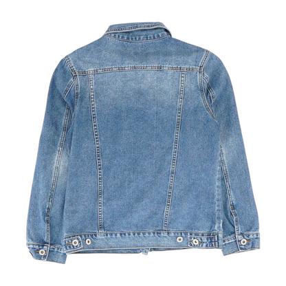 Blue Solid Denim Jacket