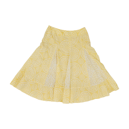 Yellow Graphic Midi Skirt