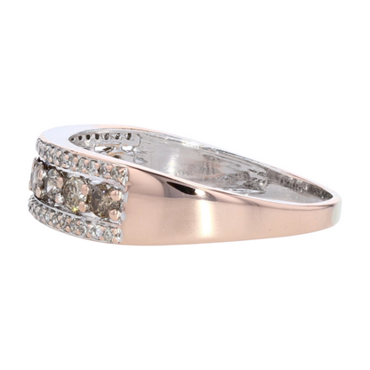 7/8 ctw Two-Tone Gold Diamond Band Ring