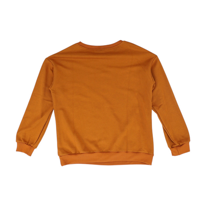 Orange Solid Sweatshirt Pullover